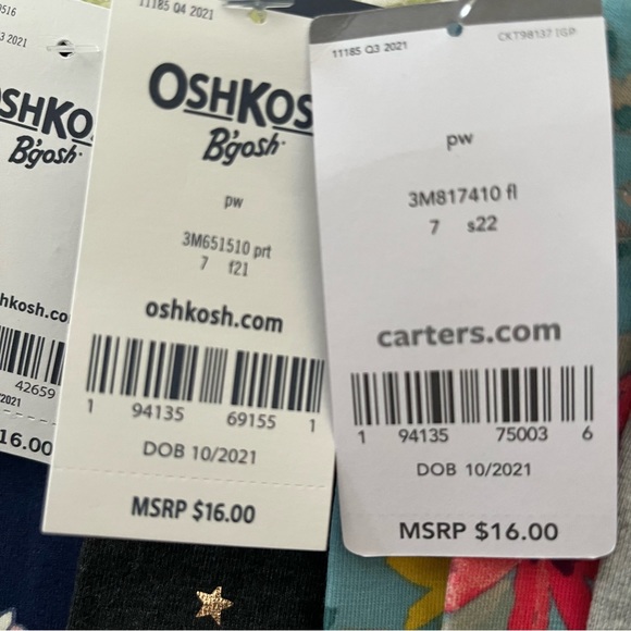 OshKosh Carter’s NWT Girls SZ 7 Leggings and Shorts -10 items.Mixed solid/print - Picture 2 of 5